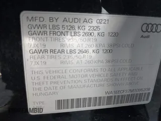 2021 Audi Q3 S line Premium Plus z VIN WA1EECF37M1095208, wystawiony jako IAAI lot #41616320 z przebiegiem 18 341 mil mil oraz . Historia ofert i sprzedaży dostępna na DreamBid. Obrazek 9.