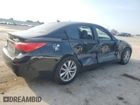 2014 Infiniti Q50 Hybrid Premium z VIN JN1AV7AP7EM690200, wystawiony jako Copart lot #57502835 z przebiegiem 144 447 mil mil oraz Nie do naprawy. Historia ofert i sprzedaży dostępna na DreamBid. Obrazek 3.