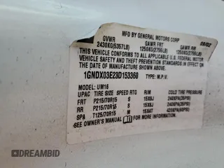 2003 Chevrolet Venture w/Y3G Mobility Pkg with VIN 1GNDX03E23D153360, listed as a Copart auction lot 49432355 with 110,910 mi miles and Salvage Title. Bid and sale history available at carsss.com. Image 13.