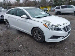 2016 Hyundai Sonata 2.4L with VIN 5NPE24AF5GH403642, listed as a IAAI auction lot 41877194 with 147,457 mi miles and . Bid and sale history available at carsss.com. Image 1.