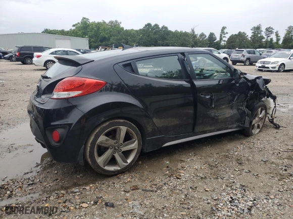 2014 Hyundai Veloster Turbo with VIN KMHTC6AE1EU198844, listed as a Copart auction lot 61006894 with 155,379 mi miles and Salvage Title. Bid and sale history available at carsss.com. Image 3.