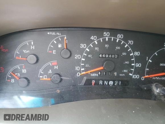 2000 Ford Excursion Limited with VIN 1FMNU42F5YEA90629, listed as a Copart auction lot 58949025 with 449,482 mi miles and Salvage title. Bid and sale history available at DreamBid. Image 9.