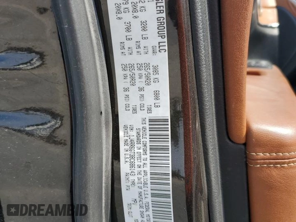 2011 Jeep Grand Cherokee Overland Summit with VIN 1J4RR6GT3BC686143, listed as a Copart auction lot 59218685 with 155,059 mi miles and Salvage title. Bid and sale history available at DreamBid. Image 13.