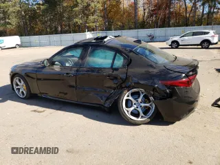 2019 Alfa Romeo Giulia Ti Sport with VIN ZARFANBNXK7605785, listed as a Copart auction lot 77092974 with 0 mi miles and Salvage Title. Bid and sale history available at carsss.com. Image 2.