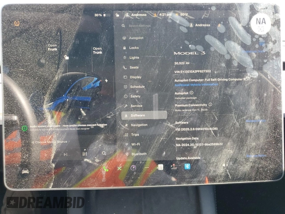 2023 Tesla Model 3 z VIN 5YJ3E1EA2PF627302, wystawiony jako Copart lot #56535485 z przebiegiem 30 522 mil mil oraz Szkoda całkowita • Salvage title. Historia ofert i sprzedaży dostępna na DreamBid. Obrazek 9.