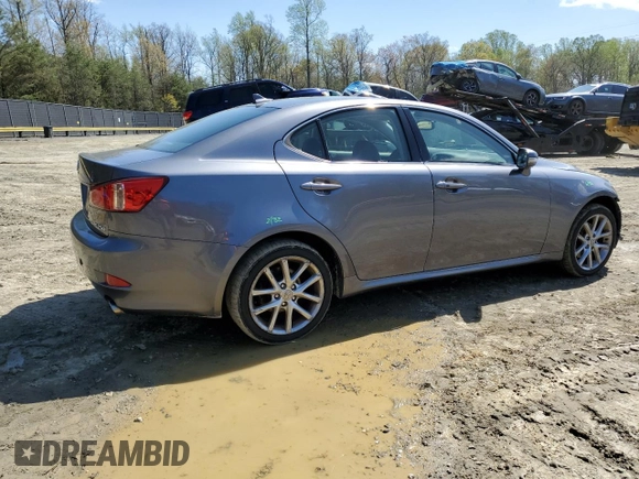 2013 Lexus IS 250 with VIN JTHCF5C25D2036068, listed as a Copart auction lot 52014305 with 130,819 mi miles and Salvage Title. Bid and sale history available at carsss.com. Image 3.