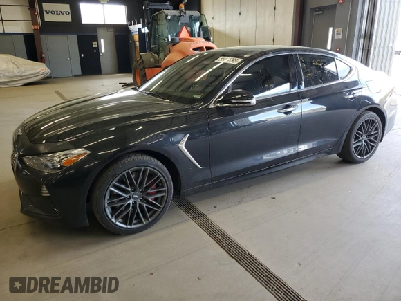 2019 Genesis G70 3.3T Advanced with VIN KMTG74LE6KU013986, listed as a Copart auction lot 55464795 with 110,519 mi miles and Clean Title. Bid and sale history available at carsss.com. Image 1.