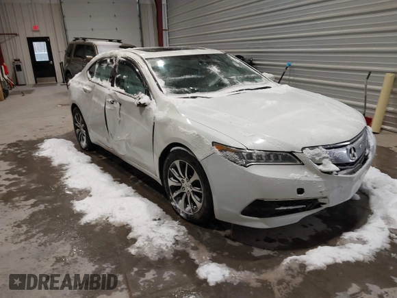2016 Acura TLX with VIN 19UUB1F32GA015947, listed as a IAAI auction lot 41495180 with 101,789 mi miles. Bid and sale history available at carsss.com. Image 1.