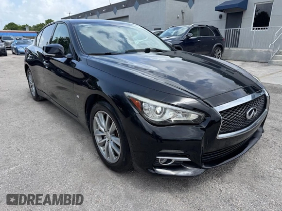 2017 Infiniti Q50 Premium with VIN JN1EV7AR8HM835199, listed as a Copart auction lot 63226895 with 46,714 mi miles and Salvage title. Bid and sale history available at DreamBid. Image 4.