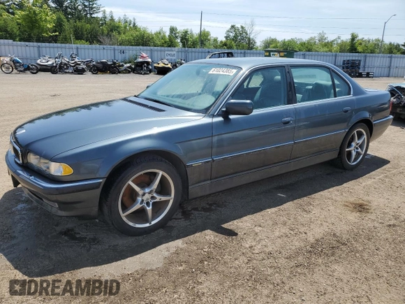 2001 BMW 7 Series 740iL with VIN WBAGH83411DP19107, listed as a Copart auction lot 61024385 with Not provided miles and Clean title. Bid and sale history available at DreamBid. Image 1.