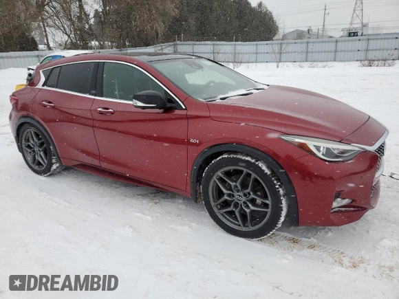 2017 Infiniti QX30 Premium with VIN SJKCH5CP9HA021587, listed as a Copart auction lot 45112045 with 127,276 mi miles and Salvage Title. Bid and sale history available at DreamBid. Image 4.