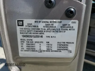 2003 GMC Yukon Denali z VIN 1GKEK63U13J255146, wystawiony jako Copart lot #53694665 z przebiegiem 256 523 mil mil oraz Szkody całkowita. Historia ofert i sprzedaży dostępna na DreamBid. Obrazek 13.
