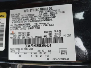 2013 Ford Fusion SE with VIN 3FA6P0HR6DR303434, listed as a IAAI auction lot 42366329 with 188,062 mi miles and . Bid and sale history available at DreamBid. Image 9.