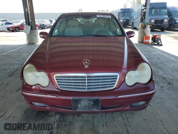 2002 Mercedes-Benz C 230/260/280/320 with VIN WDBRF64J32F266042, listed as a Copart auction lot 53196315 with 178,006 mi miles and Salvage title. Bid and sale history available at DreamBid. Image 5.