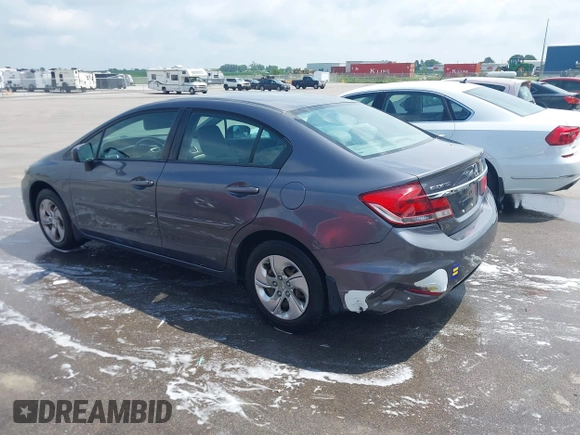 2015 Honda Civic LX with VIN 2HGFB2F59FH561578, listed as a IAAI auction lot 42622451 with 115,387 mi miles and . Bid and sale history available at DreamBid. Image 3.