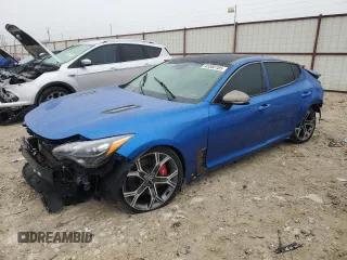 2018 Kia Stinger GT2 with VIN KNAE55LC1J6028704, listed as a Copart auction lot 45368165 with 0 mi miles and Salvage Title. Bid and sale history available at carsss.com. Image 1.