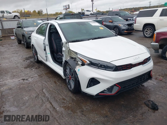 2023 Kia Forte GT with VIN 3KPF44AC4PE505989, listed as a IAAI auction lot 40869133 with 38,222 mi miles and . Bid and sale history available at carsss.com. Image 1.