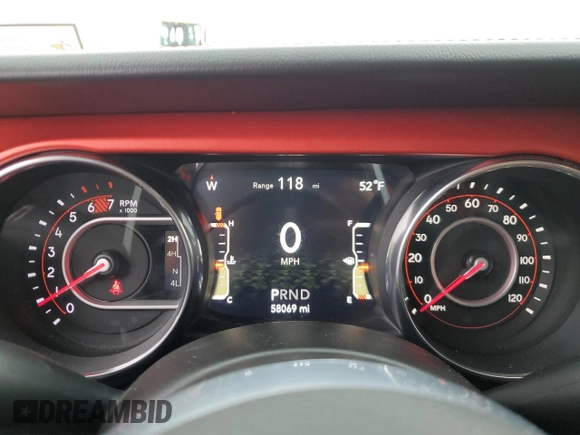 2019 Jeep Wrangler Unlimited Rubicon с VIN 1C4HJXFN0KW522915, выставлен на аукционе Copart как лот 56660465 с пробегом 58 069 миль миль и Чистый • Clean title. История ставок и продаж доступна на DreamBid. Изображение 9.