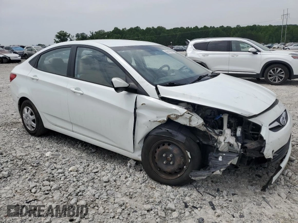 2013 Hyundai Accent GLS with VIN KMHCT4AE8DU554192, listed as a Copart auction lot 56010635 with 57,473 mi miles and Salvage title. Bid and sale history available at DreamBid. Image 4.