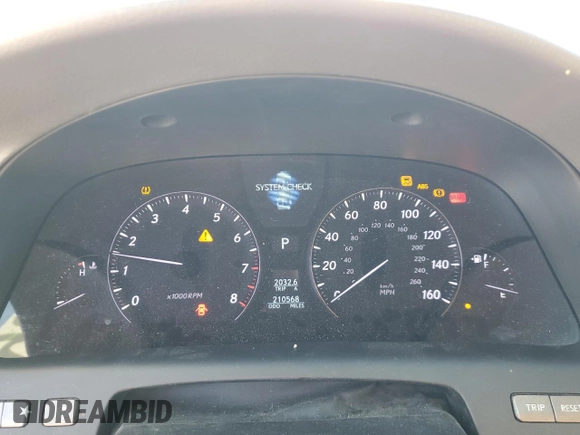 2007 Lexus LS 460 with VIN JTHBL46F575025412, listed as a Copart auction lot 55666625 with 210,568 mi miles and Clean Title. Bid and sale history available at DreamBid. Image 9.