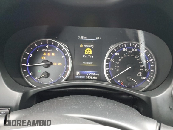 2017 Infiniti Q50 2.0t Premium with VIN JN1CV7AR6HM680479, listed as a Copart auction lot 46862215 with 75,920 mi miles and Salvage Title. Bid and sale history available at carsss.com. Image 9.