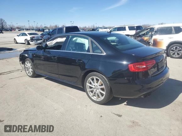 2015 Audi A4 Premium Plus with VIN WAUFFAFL5FN024562, listed as a Copart auction lot 48058595 with 0 mi miles and Salvage Title. Bid and sale history available at carsss.com. Image 2.