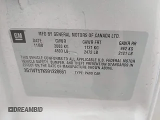 2009 Chevrolet Impala LT with VIN 2G1WT57K991228661, listed as a IAAI auction lot 42001074 with 104,918 mi miles and . Bid and sale history available at DreamBid. Image 9.