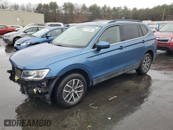 2019 Volkswagen Tiguan SE with VIN 3VV2B7AX9KM183777, listed as a Copart auction lot 51765605 with 80,492 mi miles and Salvage Title. Bid and sale history available at DreamBid. Image 1.