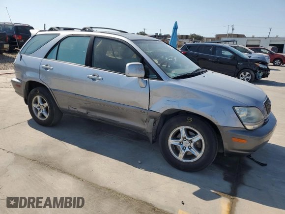 2002 Lexus RX 300 with VIN JTJGF10U720143078, listed as a Copart auction lot 76001414 with 229,752 mi miles and Salvage Title. Bid and sale history available at carsss.com. Image 4.