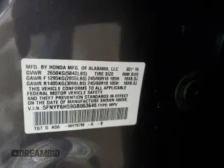 2016 Honda Pilot EX-L with VIN 5FNYF6H59GB063646, listed as a Copart auction lot 53477215 with 105,519 mi miles and Salvage Title. Bid and sale history available at carsss.com. Image 13.