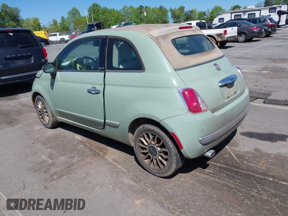 2013 FIAT 500 Lounge with VIN 3C3CFFER4DT512749, listed as a IAAI auction lot 42063224 with 186,157 mi miles and . Bid and sale history available at DreamBid. Image 3.