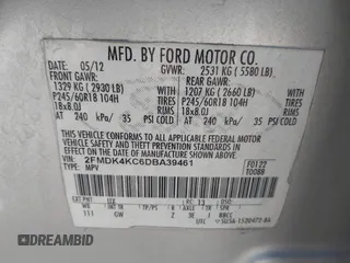 2013 Ford Edge Limited z VIN 2FMDK4KC6DBA39461, wystawiony jako IAAI lot #42297192 z przebiegiem 378 014 mil mil oraz . Historia ofert i sprzedaży dostępna na DreamBid. Obrazek 9.