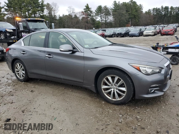 2015 Infiniti Q50 Premium with VIN JN1BV7AR1FM423058, listed as a Copart auction lot 52195215 with 94,797 mi miles and Clean Title. Bid and sale history available at carsss.com. Image 4.