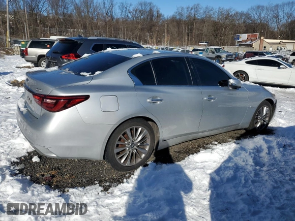 2018 Infiniti Q50 Luxe with VIN JN1EV7AR0JM433540, listed as a Copart auction lot 84282984 with 105,890 mi miles and Salvage Title. Bid and sale history available at carsss.com. Image 3.