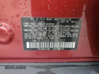 2012 Subaru Forester X with VIN JF2SHABC8CH462652, listed as a Copart auction lot 54216305 with 92,286 mi miles and Salvage Title. Bid and sale history available at DreamBid. Image 14.