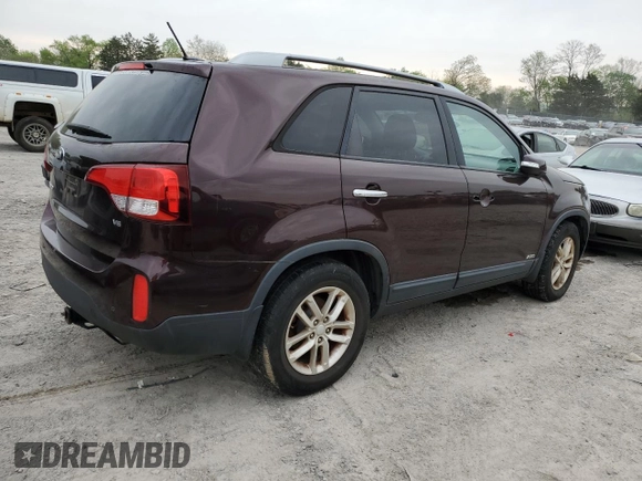 2015 Kia Sorento LX with VIN 5XYKTDA70FG653790, listed as a Copart auction lot 51019724 with 140,002 mi miles and Clean Title. Bid and sale history available at carsss.com. Image 3.