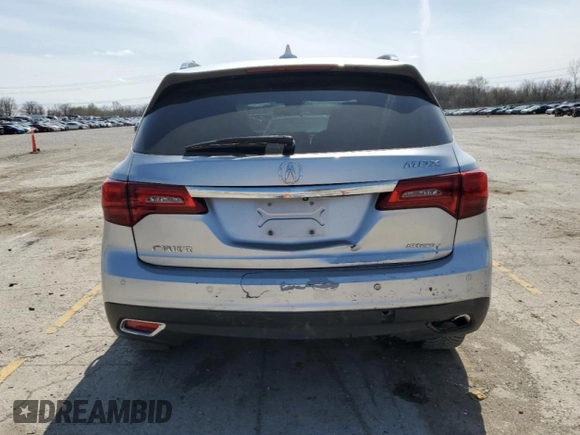 2014 Acura MDX Advance with VIN 5FRYD4H87EB024392, listed as a Copart auction lot 50123185 with 107,802 mi miles and Salvage Title. Bid and sale history available at DreamBid. Image 6.