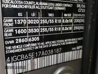 2007 Mercedes-Benz R 3.5L with VIN 4JGCB65E17A038187, listed as a Copart auction lot 70896134 with 9,338 mi miles and Salvage Title. Bid and sale history available at DreamBid. Image 15.
