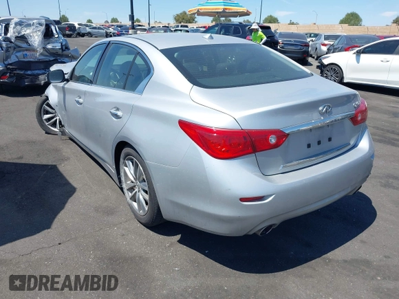 2015 Infiniti Q50 Premium with VIN JN1BV7AP8FM339334, listed as a IAAI auction lot 41956950 with 99,945 mi miles. Bid and sale history available at carsss.com. Image 3.