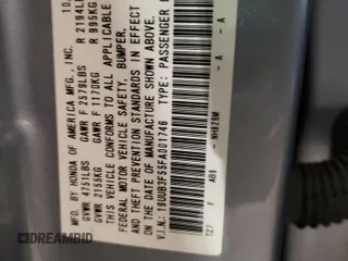 2015 Acura TLX V6 Tech with VIN 19UUB3F55FA001746, listed as a Copart auction lot 53437505 with 119,686 mi miles and Salvage Title. Bid and sale history available at carsss.com. Image 12.