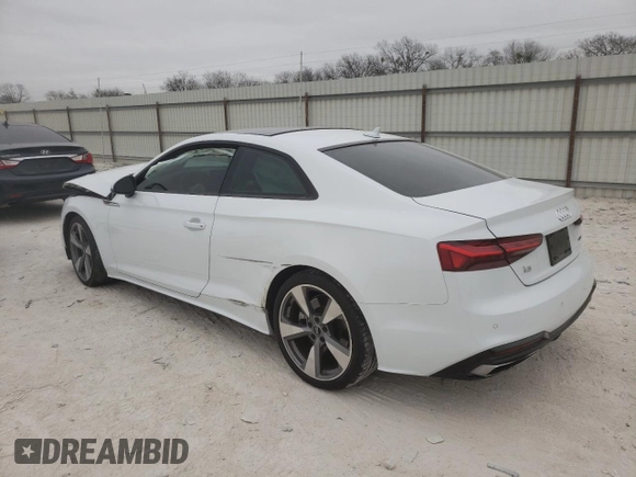 2020 Audi A5 Premium Plus z VIN WAUTNAF52LA001539, wystawiony jako Copart lot #42643063 z przebiegiem Nie podano mil oraz . Historia ofert i sprzedaży dostępna na DreamBid. Obrazek 2.