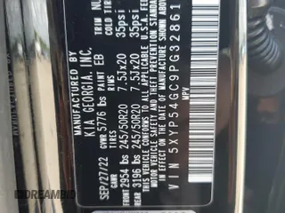 2023 Kia Telluride SX with VIN 5XYP54GC9PG328612, listed as a Copart auction lot 62282635 with Not provided miles and Non repairable. Bid and sale history available at DreamBid. Image 14.