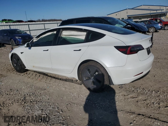 2021 Tesla Model 3 Standard Range Plus with VIN 5YJ3E1EA8MF852089, listed as a Copart auction lot 46157845 with 82,979 mi miles and Salvage Title. Bid and sale history available at DreamBid. Image 2.