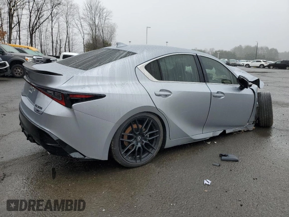 2021 Lexus IS 350 F Sport with VIN JTHGZ1E25M5020711, listed as a Copart auction lot 49412285 with 23,350 mi miles and Salvage title. Bid and sale history available at DreamBid. Image 3.