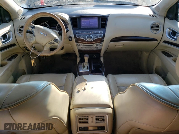 2013 Infiniti JX35 with VIN 5N1AL0MM0DC339401, listed as a Copart auction lot 67927874 with 185,721 mi miles and Salvage Title. Bid and sale history available at carsss.com. Image 8.
