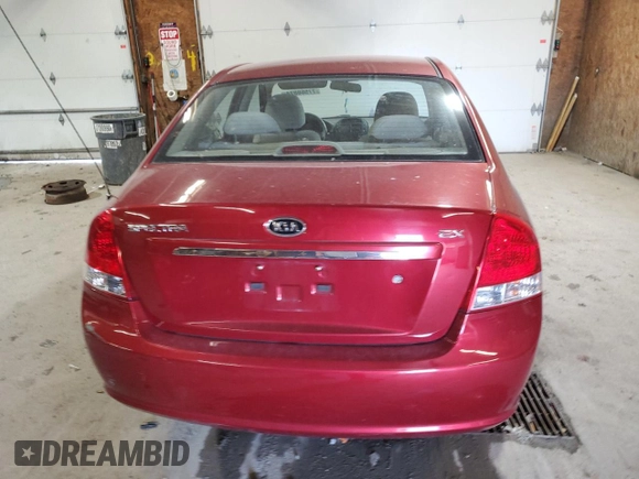 2009 Kia Spectra EX with VIN KNAFE222495664515, listed as a Copart auction lot 77566074 with 151,615 mi miles and Clean Title. Bid and sale history available at carsss.com. Image 6.