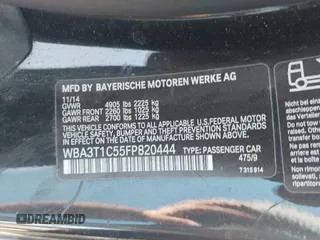 2015 BMW 4 Series 428i xDrive с VIN WBA3T1C55FP820444, выставлен на аукционе IAAI как лот 42183187 с пробегом 102 672 миль миль и . История ставок и продаж доступна на DreamBid. Изображение 9.
