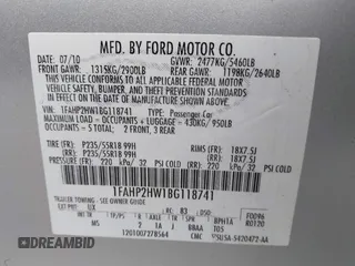 2011 Ford Taurus SEL z VIN 1FAHP2HW1BG118741, wystawiony jako IAAI lot #41988699 z przebiegiem Nie podano mil oraz . Historia ofert i sprzedaży dostępna na DreamBid. Obrazek 9.