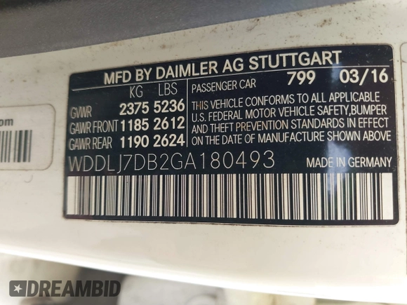 2016 Mercedes-Benz CLS 550 z VIN WDDLJ7DB2GA180493, wystawiony jako IAAI lot #41684926 z przebiegiem 172 196 mil mil oraz . Historia ofert i sprzedaży dostępna na DreamBid. Obrazek 9.