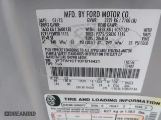 2013 Ford F-150 XL with VIN 1FTFW1CT1DFB14421, listed as a IAAI auction lot 41698573 with 243,033 mi miles. Bid and sale history available at carsss.com. Image 9.